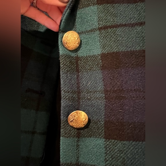 J. Crew Jackets & Coats Jcrew Black Watch Plaid Blazer With Gold